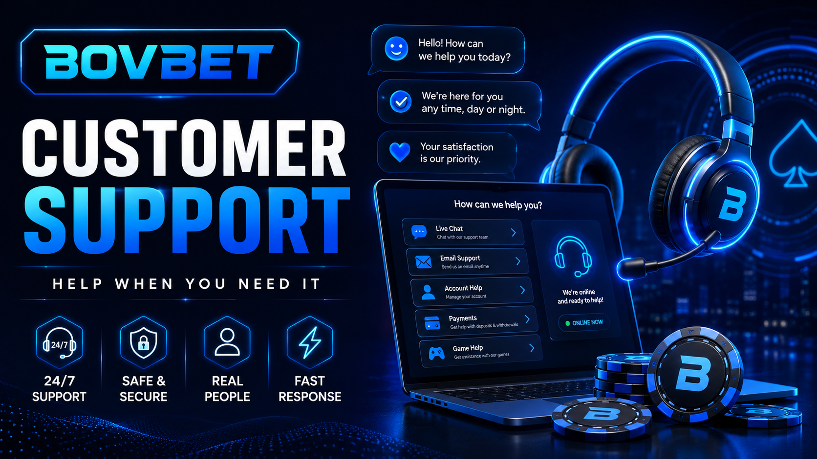 BovBet 24/7 support